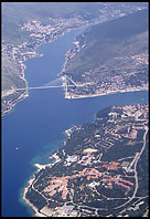 View from a Croatia Airlines plane above Dubrovnik