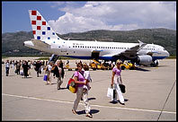 Holiday makers arriving in Dubrovnik