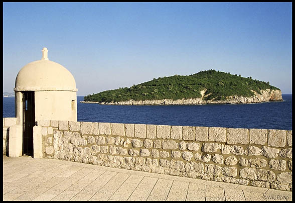 Lokrum island as seen from the old town, Dubrovnik