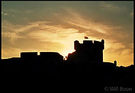 Sun begins to set above the old town, Dubrovnik