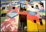 Colourful building mural of calle hamel by Salvador Gonzalez' Havana
