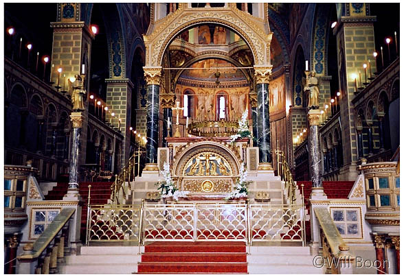 Decorative marbled altar of Matthias Church, Budapest