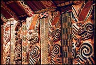 Maori wood totems, North Island, New zealand