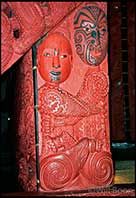 Male and Female maori wood figures, North Island