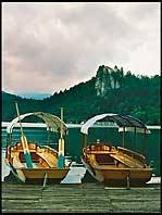 Gondoles sur le lac Bled, Slovénie